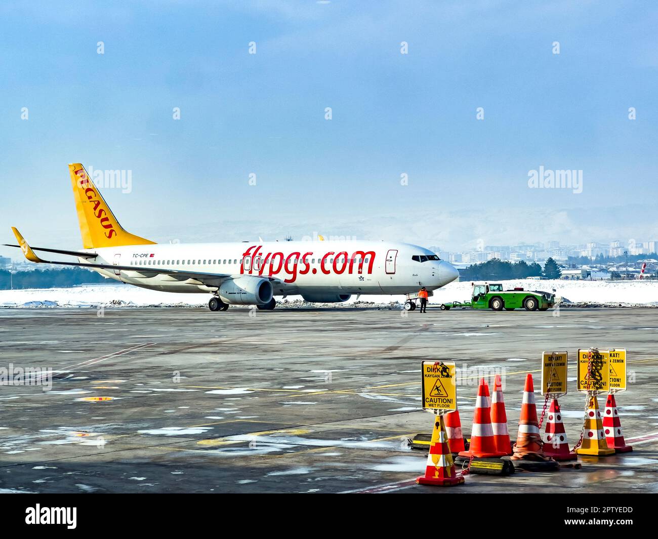Kayseri, Turkey, 07.21.2022; Pegasus Airlines Boeing 737 airplane