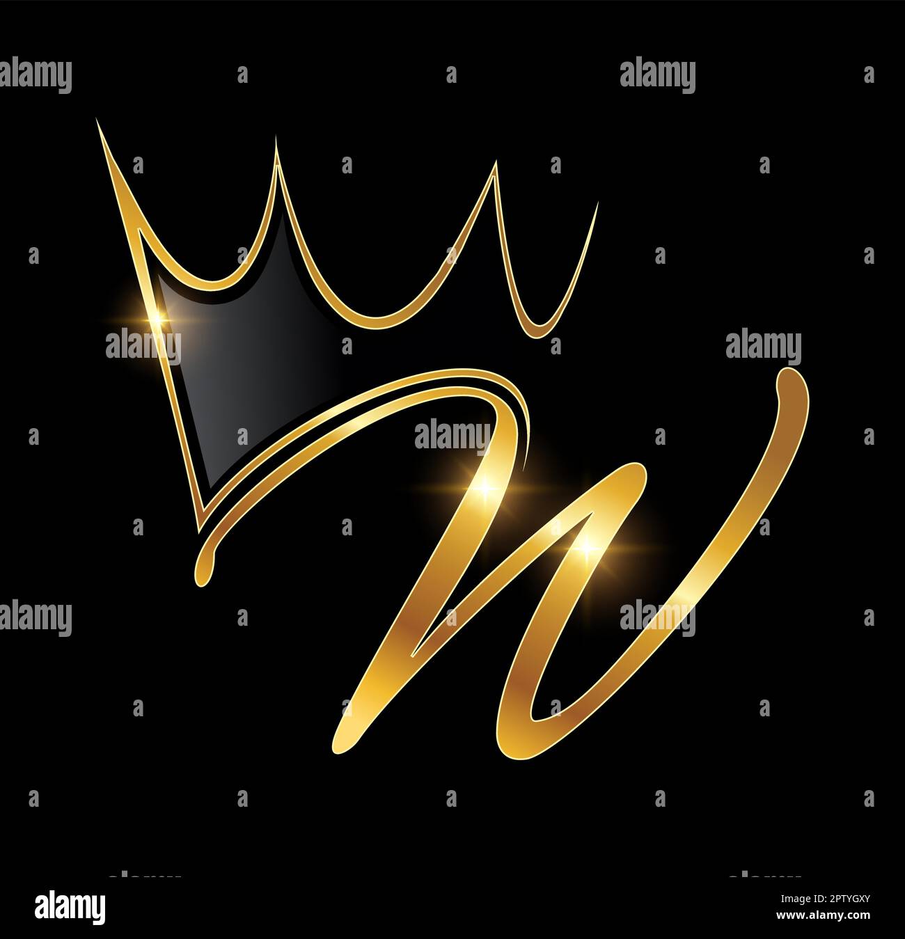 Golden Monogram Crown Logo Initial Letter W Stock Vector Image & Art ...