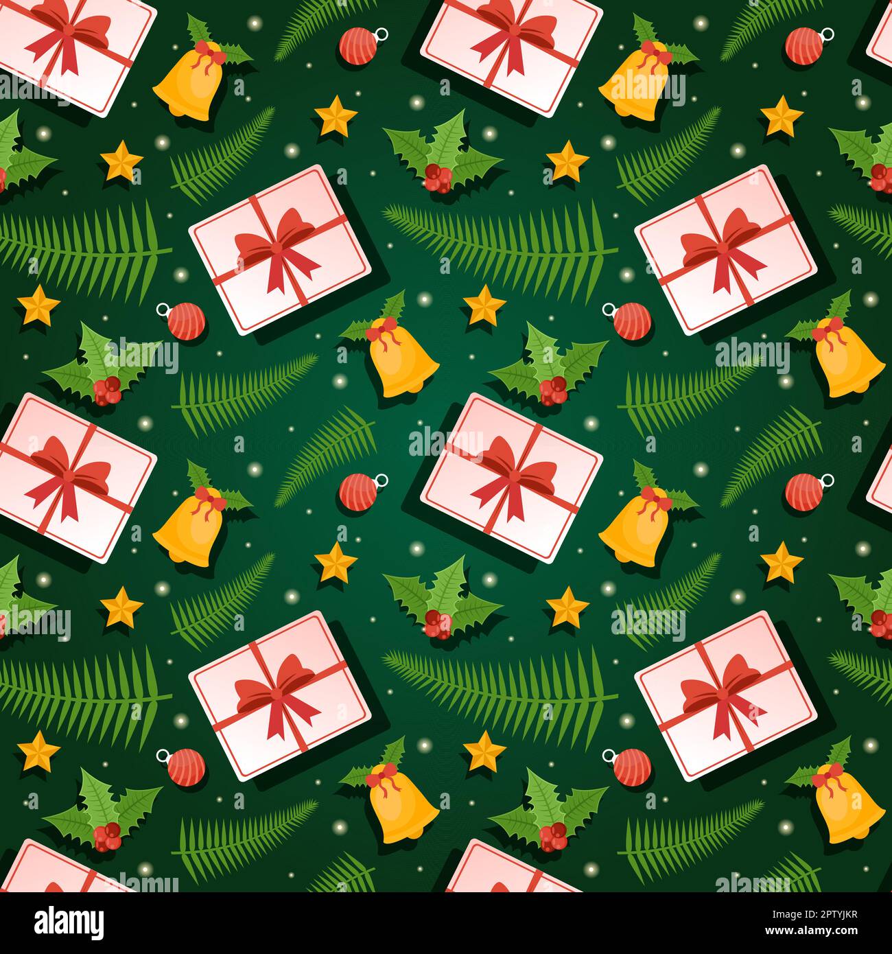 Christmas Background Seamless Pattern Design With Santa Claus, Tree ...