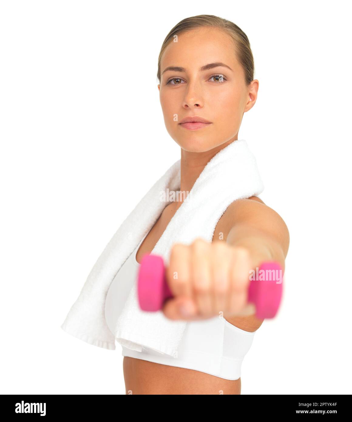 These weights are for toning. Portrait of an attractive young woman