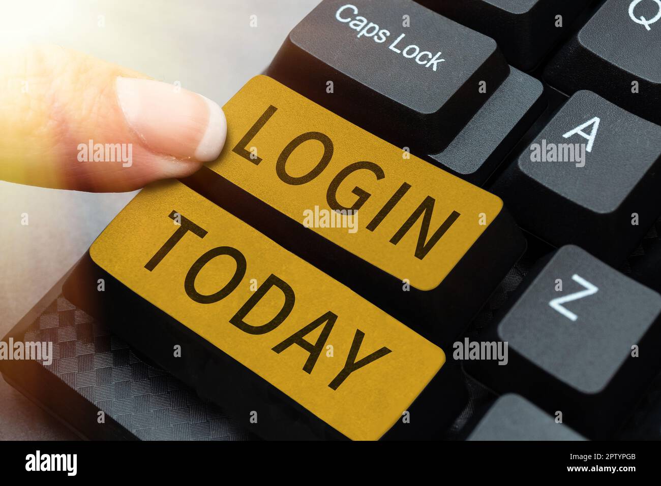 Inspiration showing sign Login, Concept meaning Entering website Blog