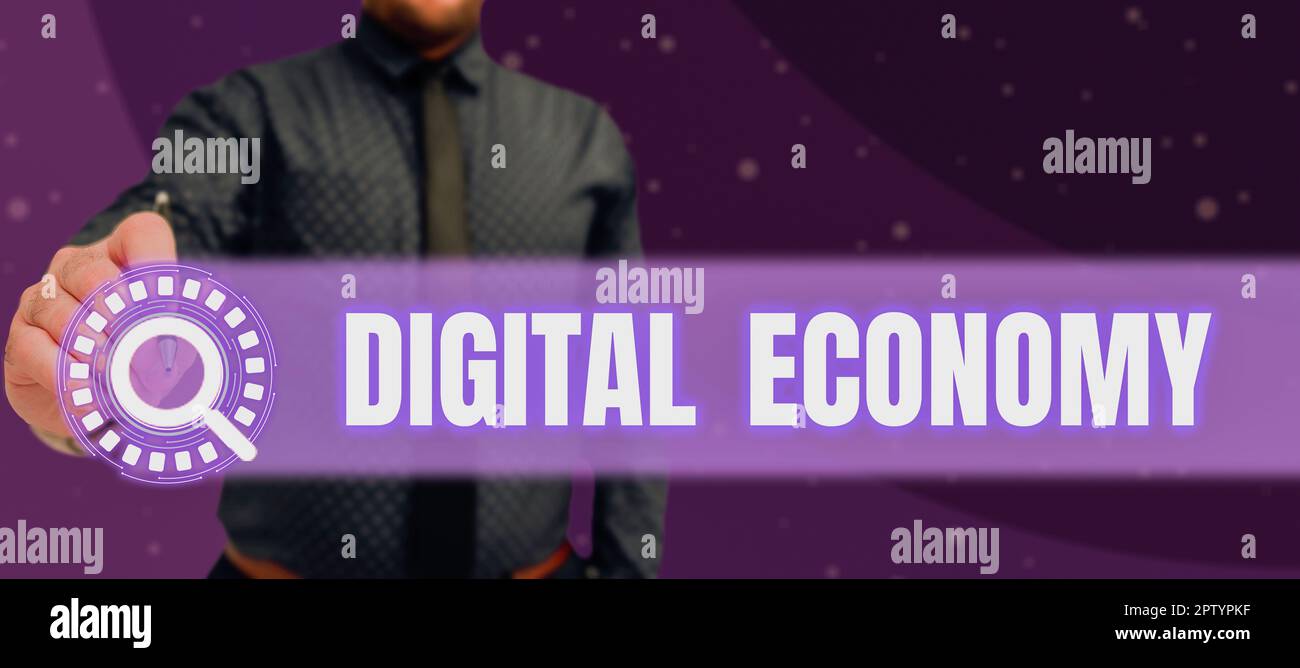 Writing displaying text Digital Economy, Word Written on economic