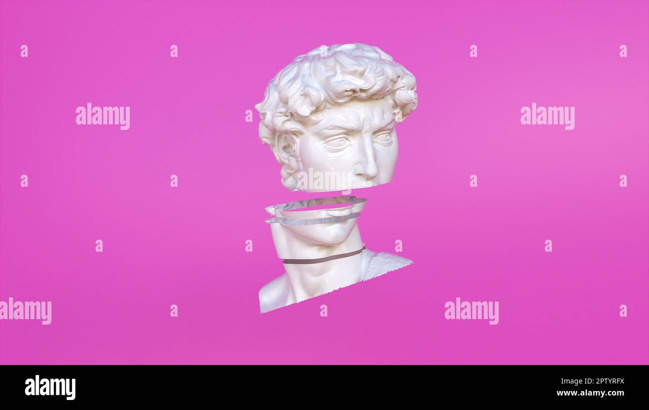 David head glitch. Computer generated 3d render Stock Photo - Alamy