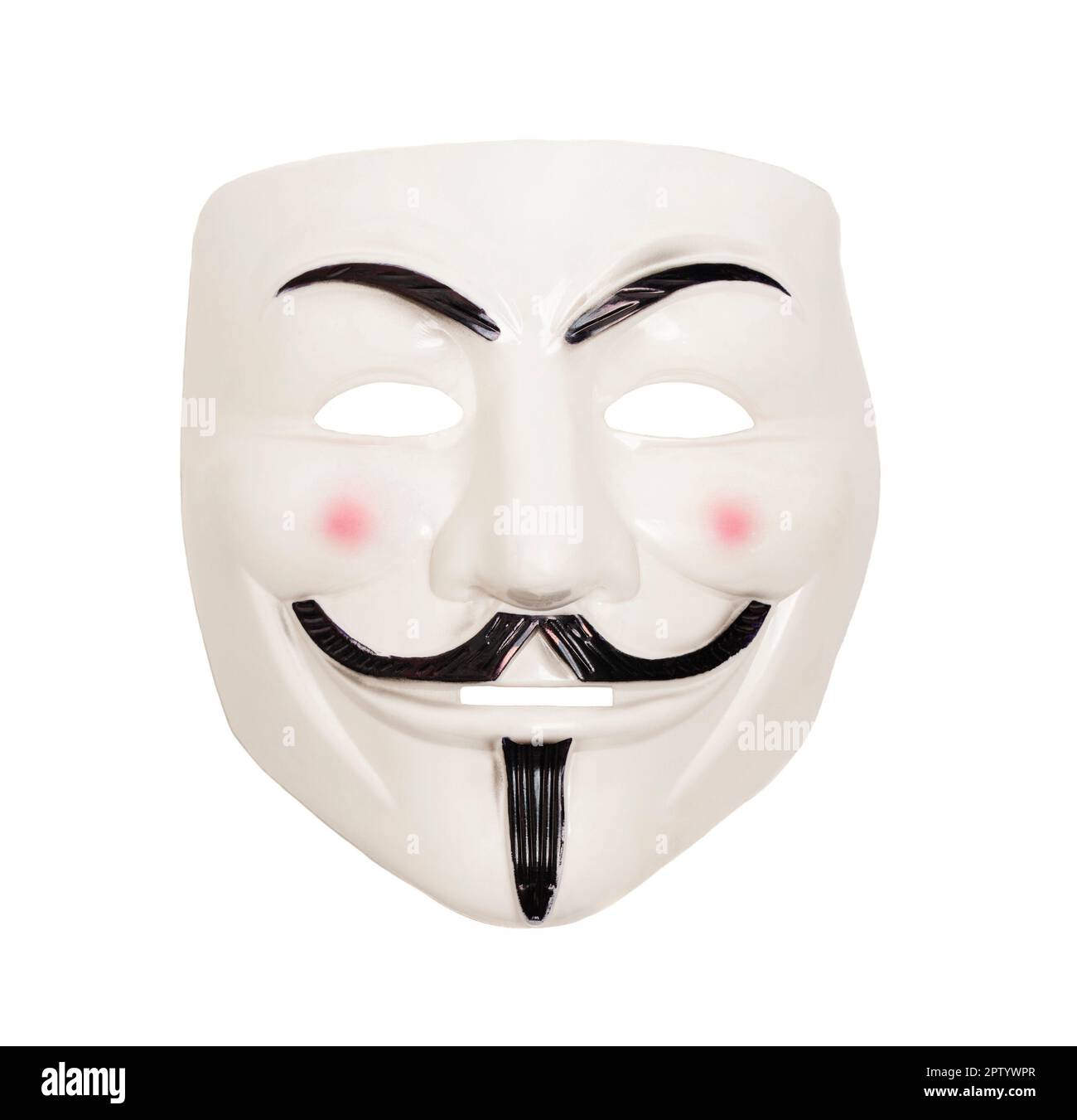 Guy Fawkes Anonymous mask isolated on white background Stock Photo - Alamy