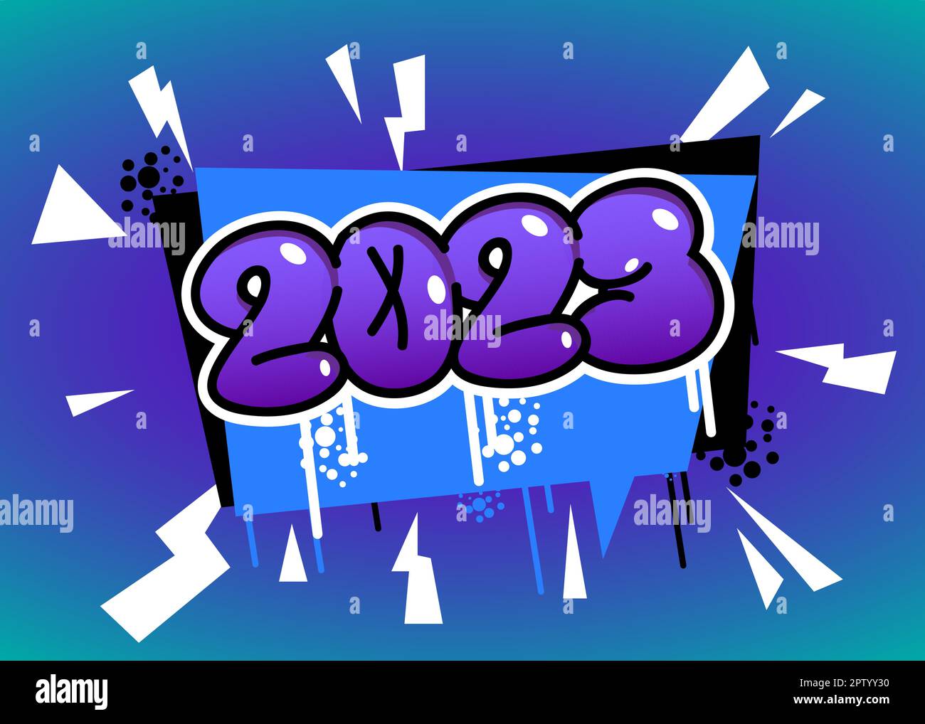 2023. Graffiti tag. Abstract modern street art Stock Vector Image & Art