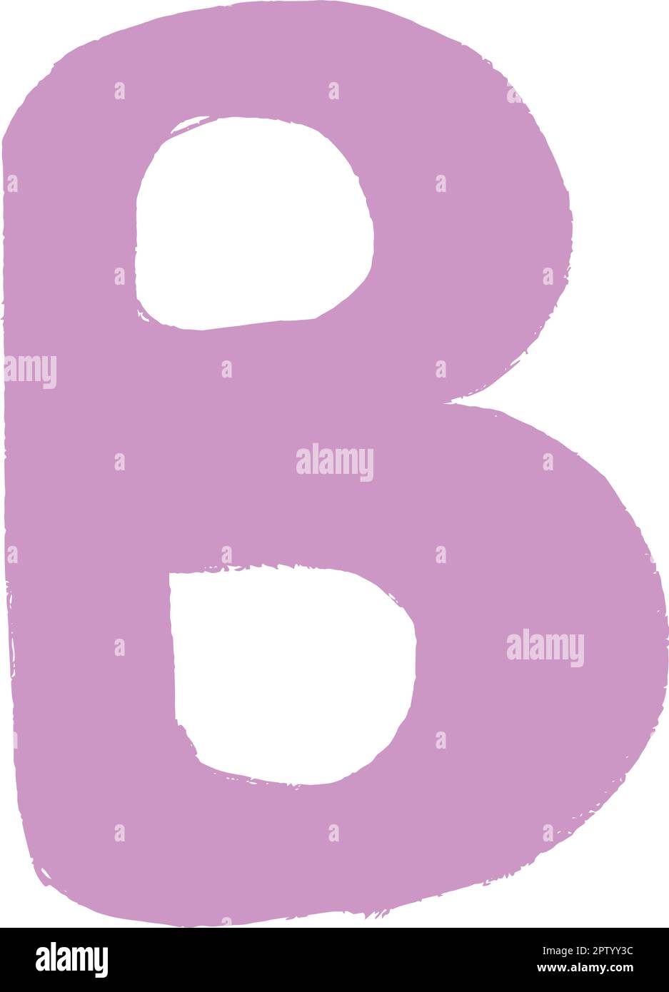 Alphabet B letter Hand Drawn illustration element for kids kindergarten ...