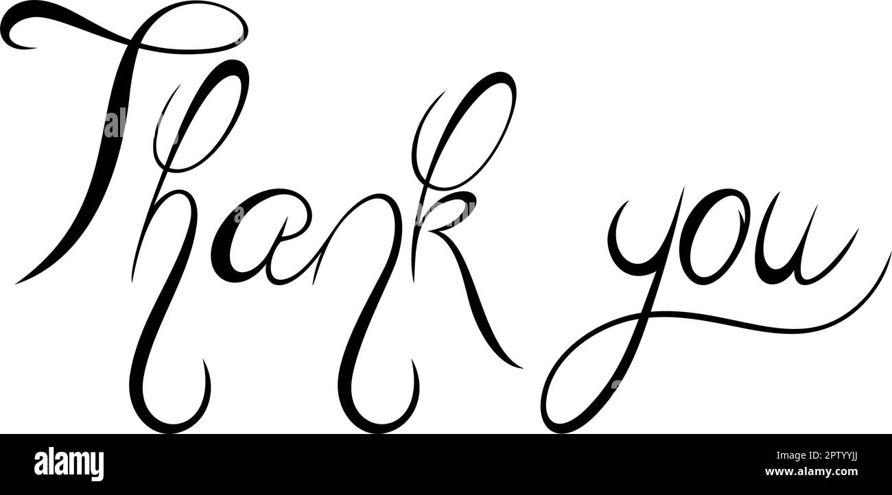 Thank you black Vector lettering. White back Stock Vector Image & Art ...