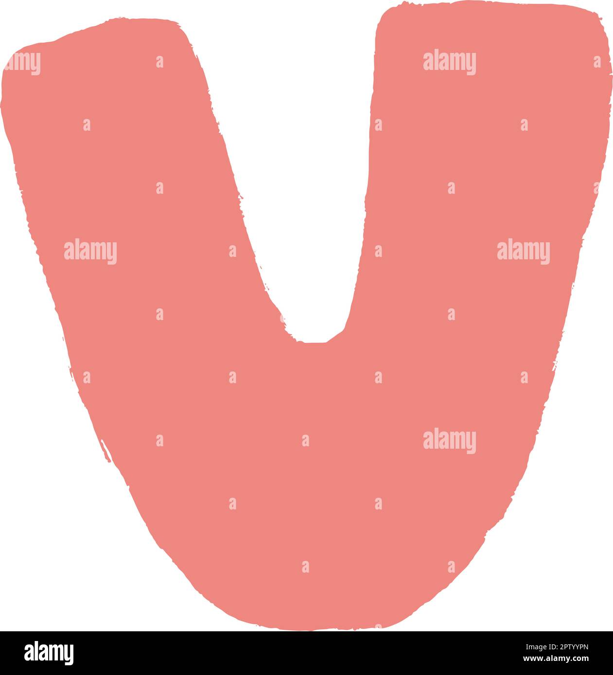 Alphabet V letter Hand Drawn illustration element for kids kindergarten