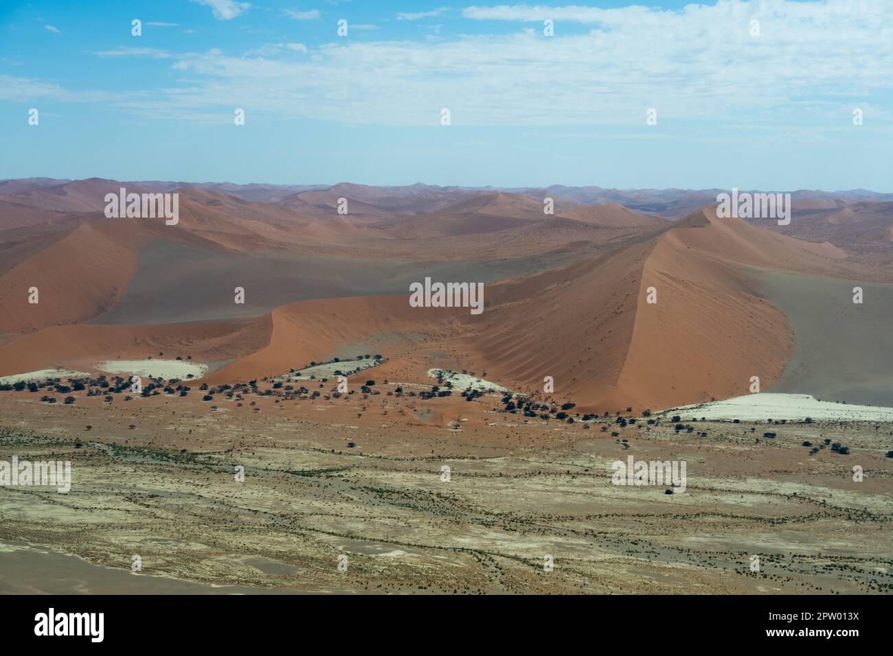 Aerial photograph of the dunes in Namibia Stock Photo
