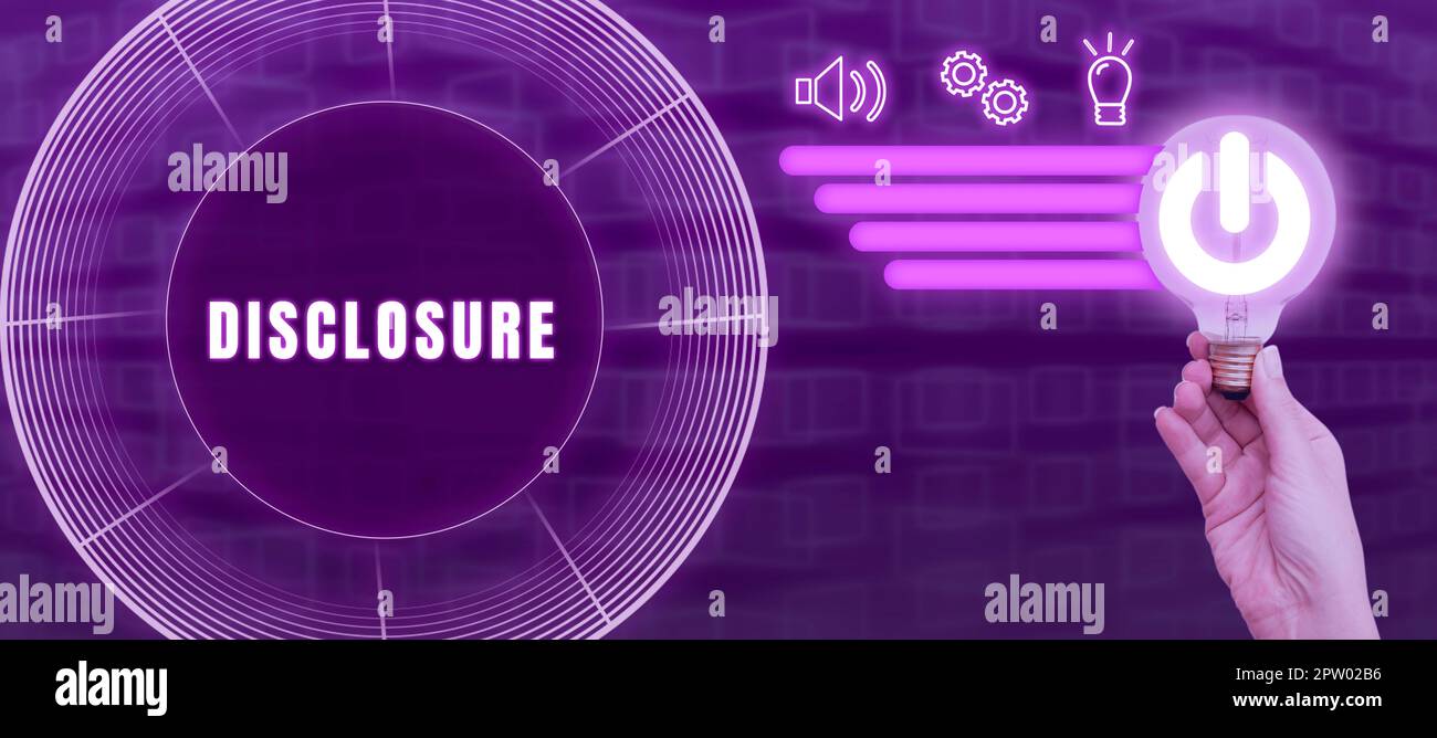 Making Disclosures Conceptual caption Disclosure, Business showcase The action of making ...