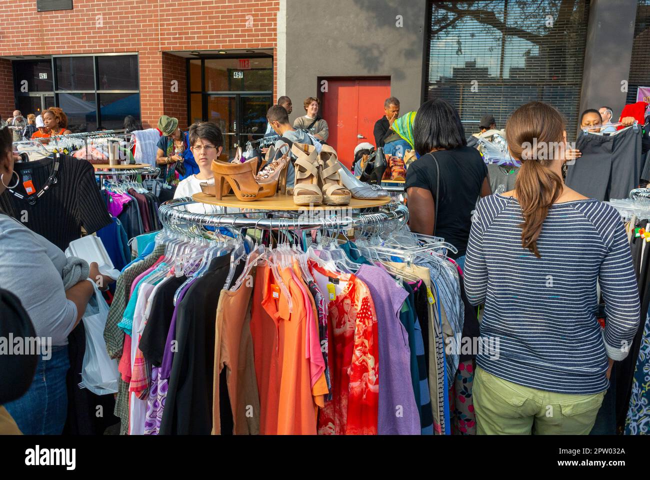 New York City, NY, USA, Women Shopping , Local Flea , Street, AIDS