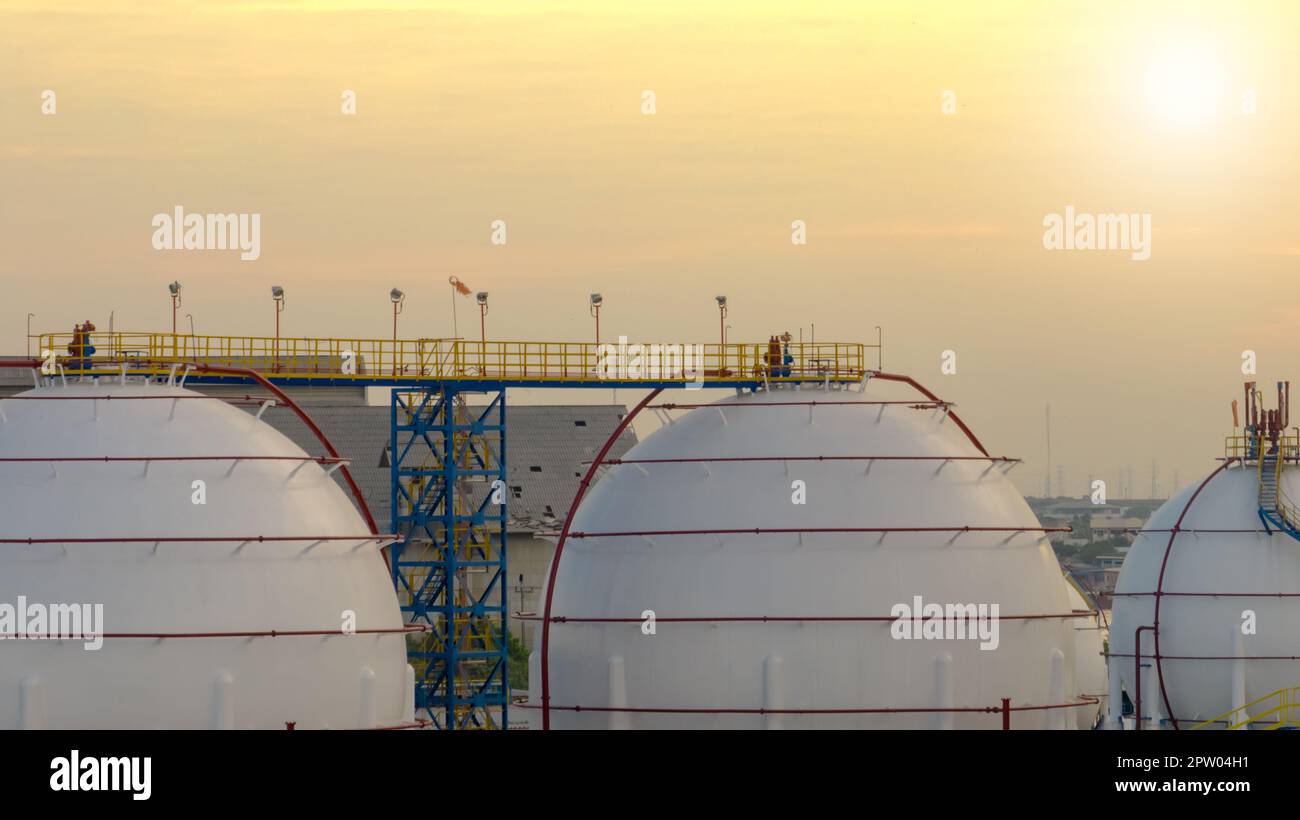 Industrial gas storage tank. LNG or liquefied natural gas storage tank