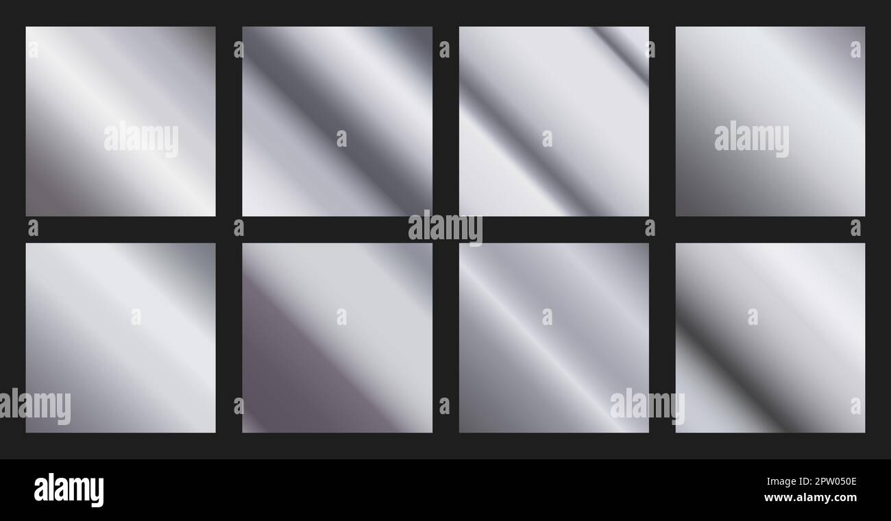 Set of 8 pcs. aluminum backgrounds texture - Vector illustration Stock ...
