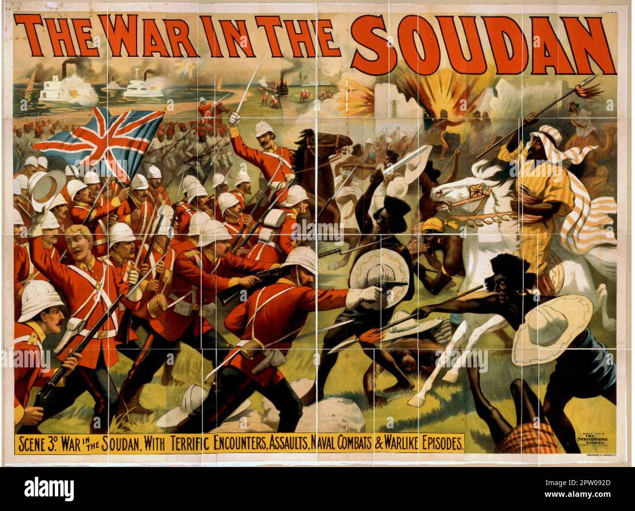 THE WAR IN THE SOUDAN   Poster for an American slide show of 1897 Stock Photo