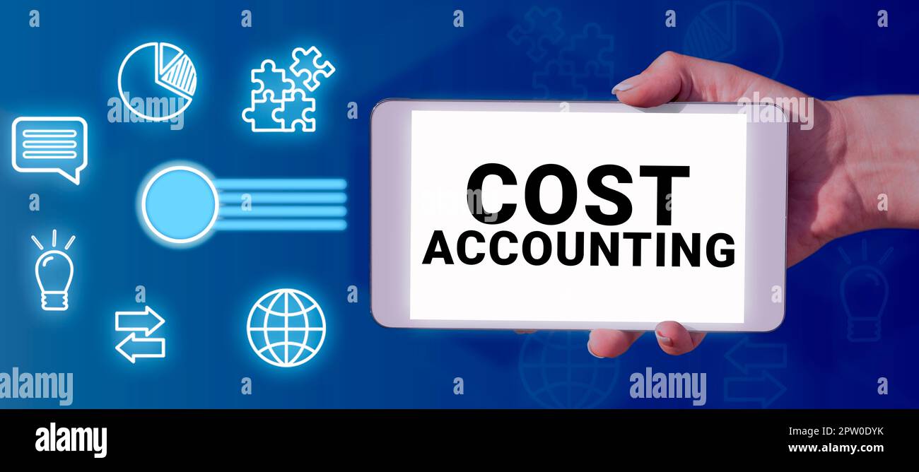 Text showing inspiration Cost Accounting, Concept meaning the recording