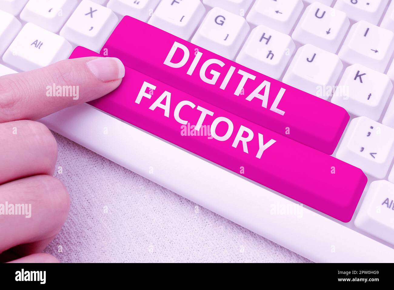 Text showing inspiration Digital Factory, Business approach uses ...