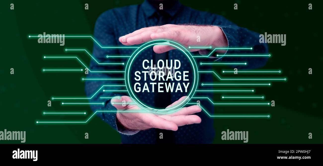 Conceptual caption Cloud Storage Gateway, Business idea Server which