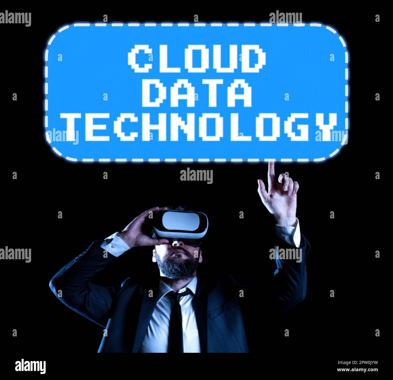 Writing displaying text Cloud Data Technology, Word for Save and access data and programs over the Internet Stock Photo