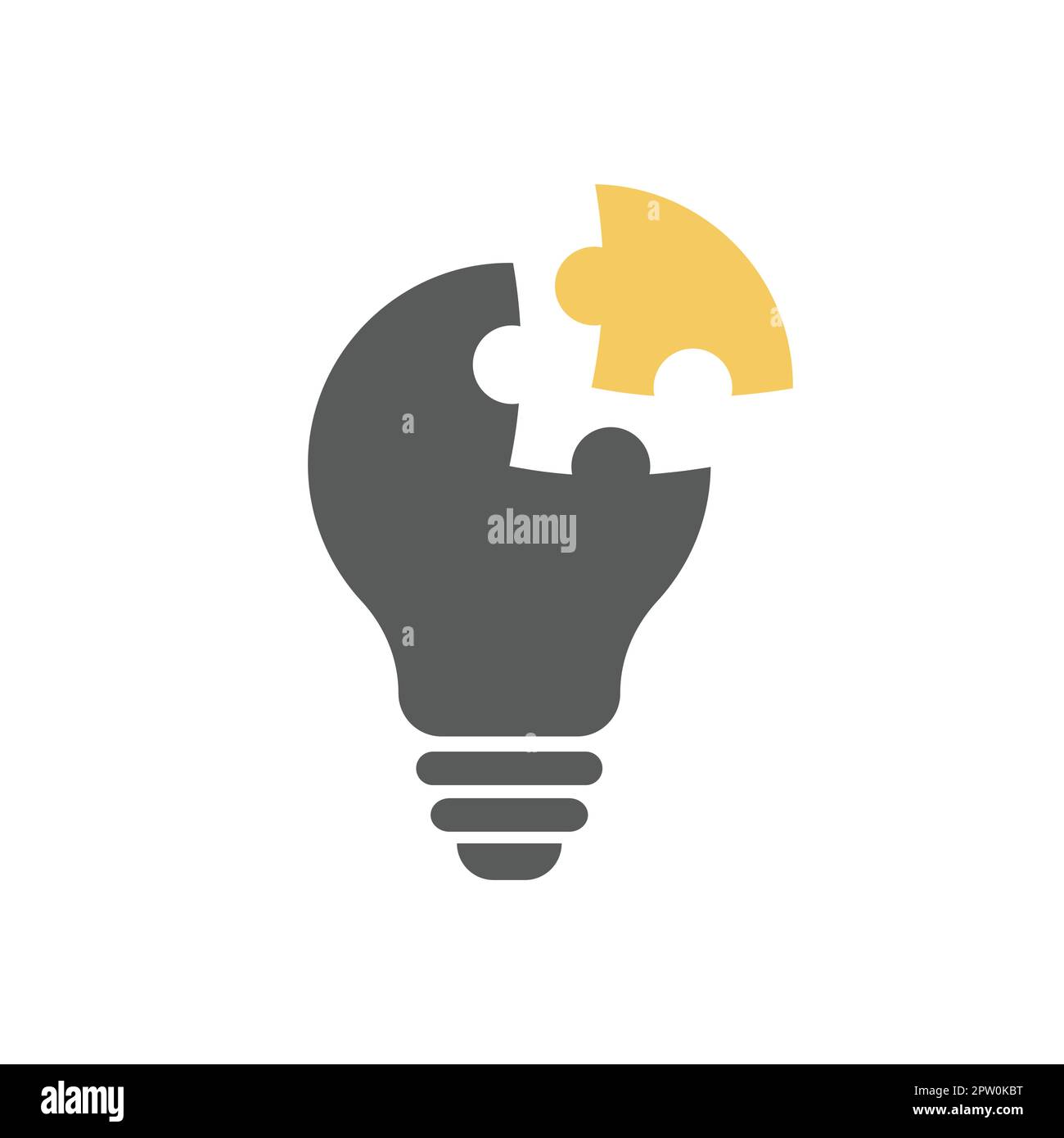 Light bulb and puzzle piece vector icon Stock Vector