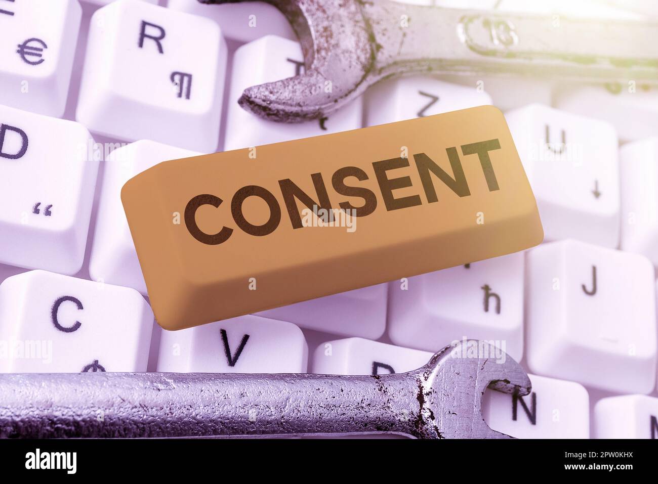 Sign displaying Consent, Business showcase general agreement about ...