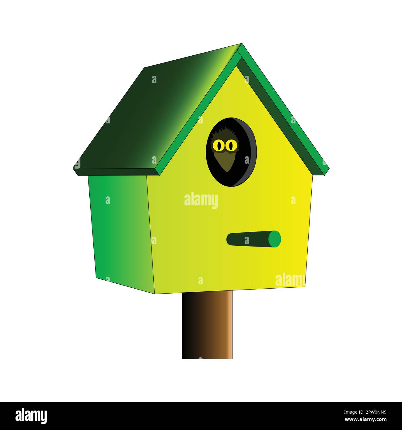 Bird In A Bird House Stock Vector Image & Art - Alamy