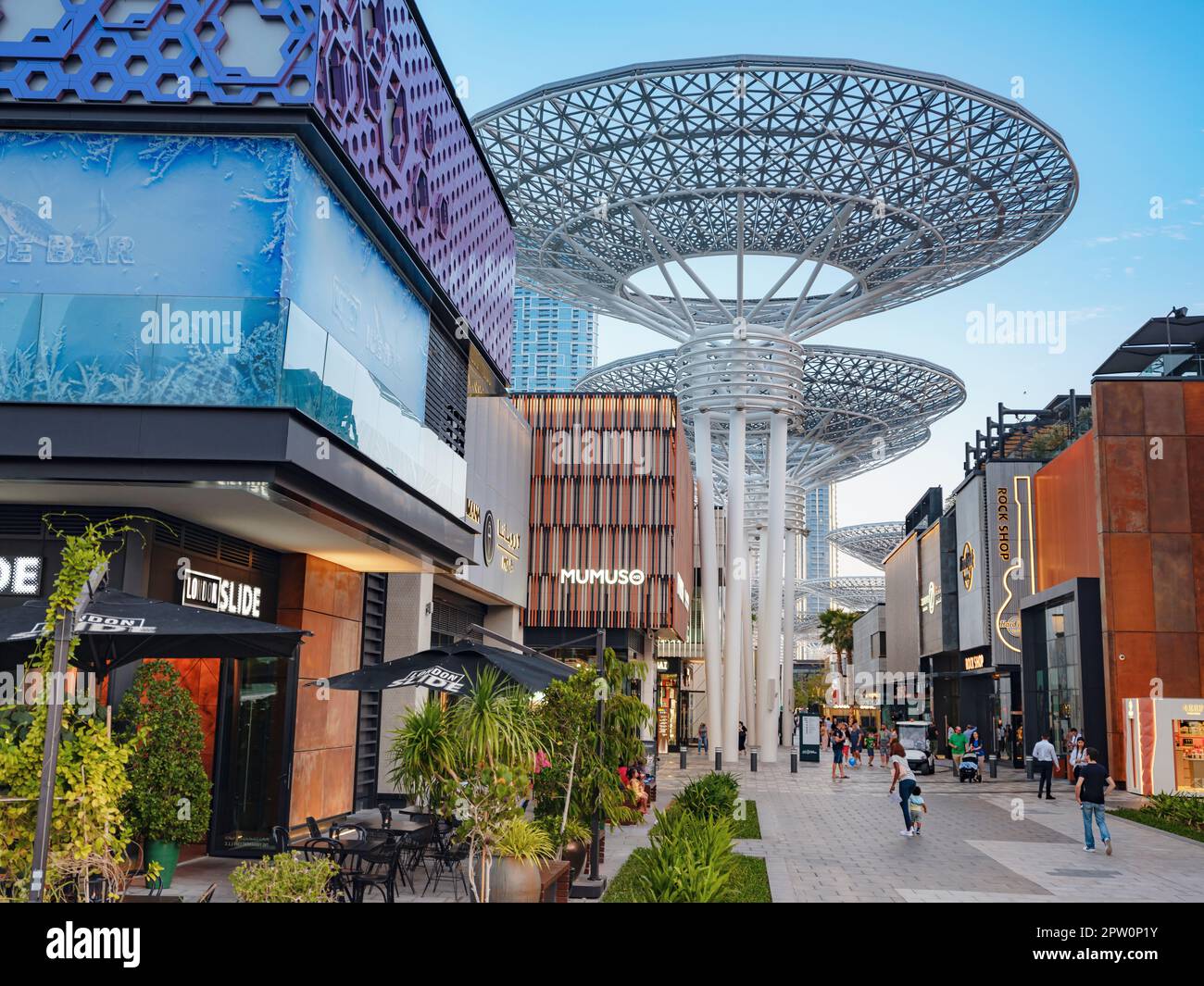 Dubai, United Arab Emirates, March 26, 2023 Tourists walking on