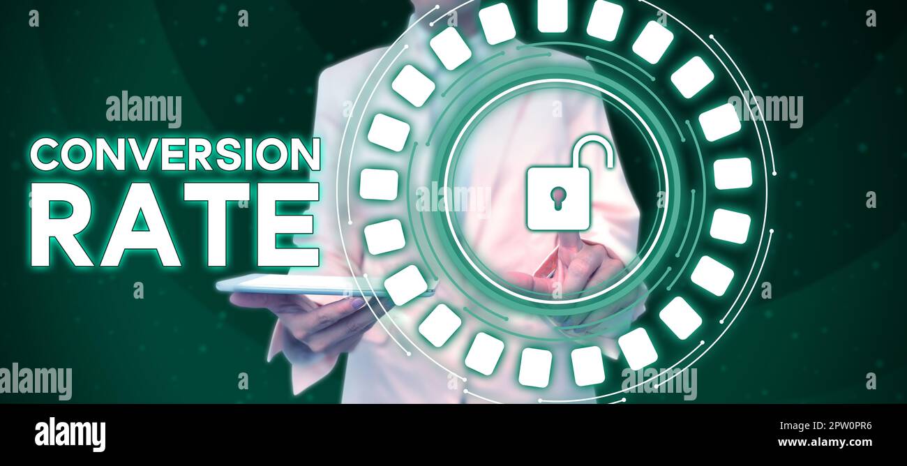 Text caption presenting Conversion Rate, Word for number of visitors to ...