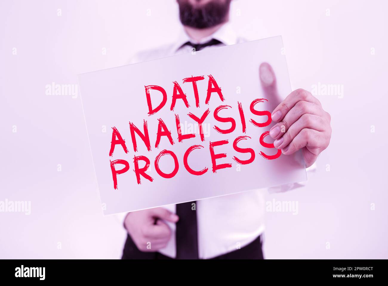 Conceptual display Data Analysis Process, Word for the procedures or techniques in analyzing the data Stock Photo