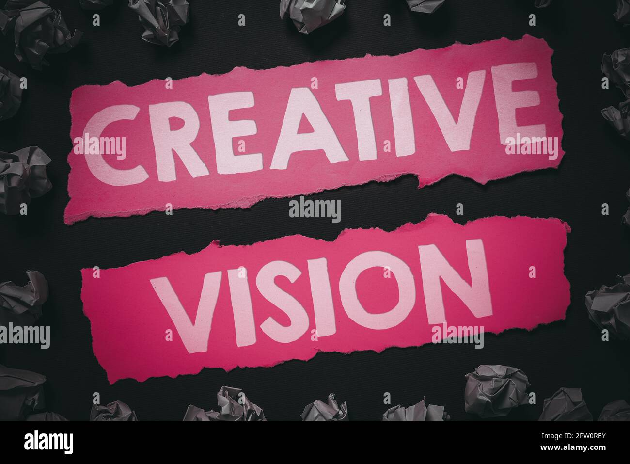 Sign displaying Creative Vision, Business approach process of ...