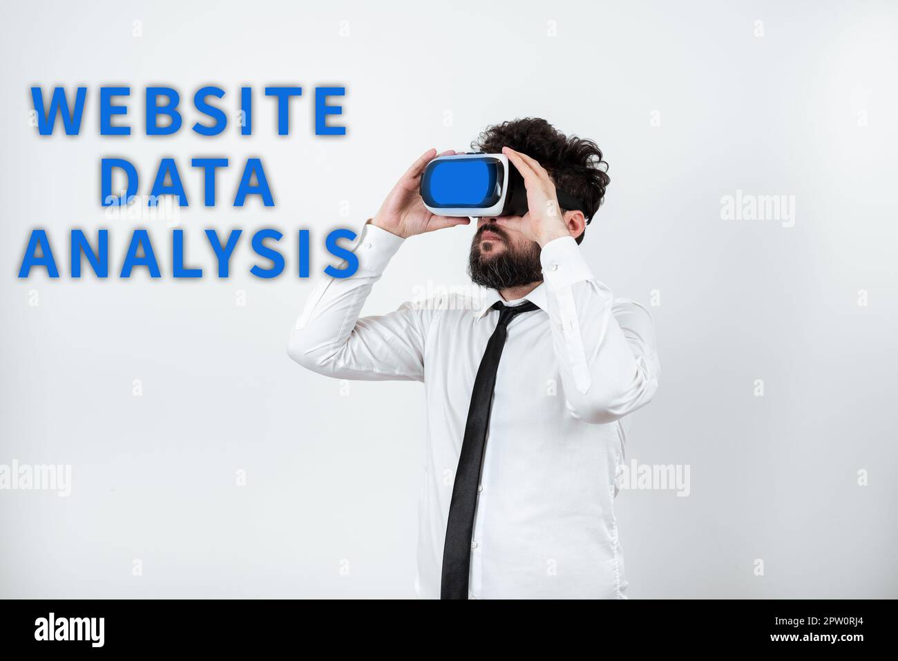 Handwriting text Website Data Analysis, Concept meaning analysis and report of web data for enhancing webpage Stock Photo