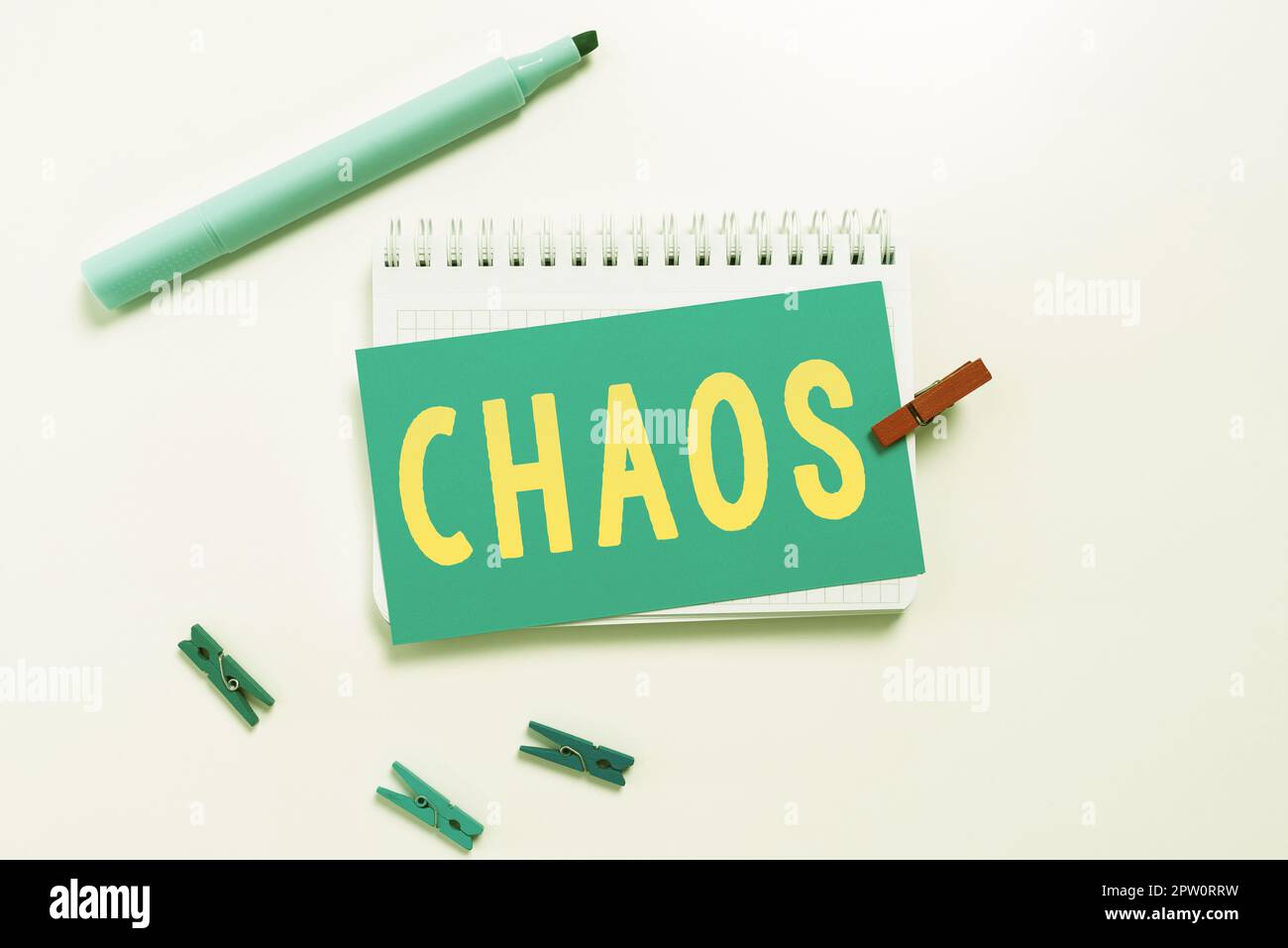 Text sign showing Chaos, Concept meaning Complete disorder and great