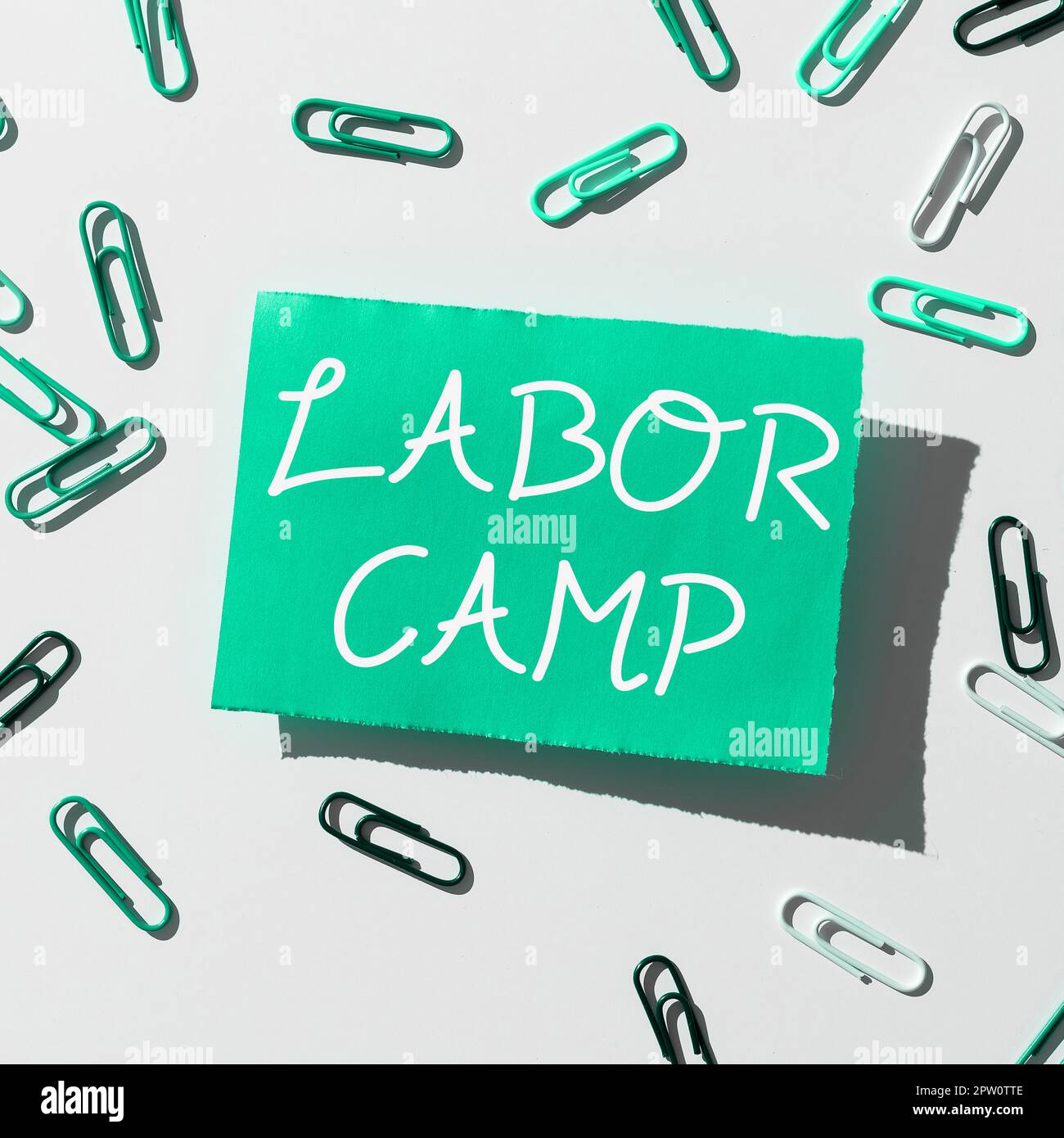 Writing displaying text Labor Camp, Word Written on a penal colony where forced labor is performed Stock Photo
