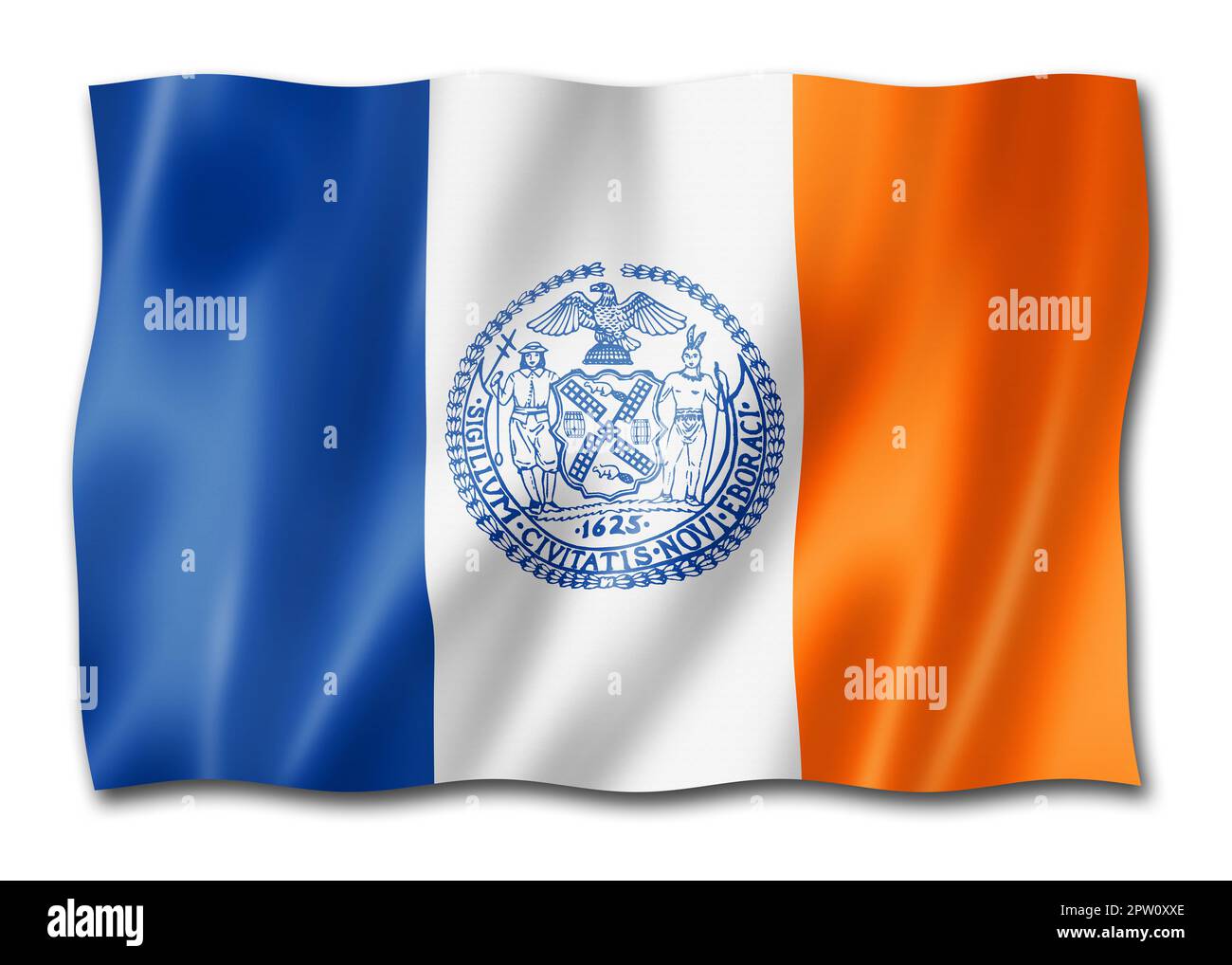 New York city flag. United states waving banner collection. 3D illustration Stock Photo Alamy