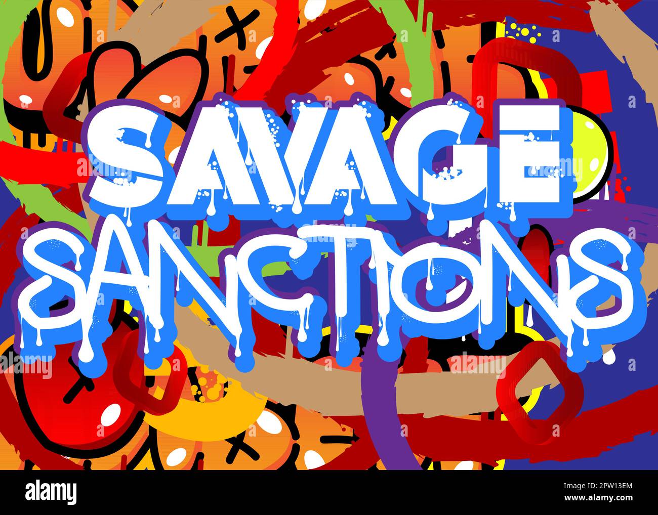 Sanctions. Graffiti tag. Stock Vector