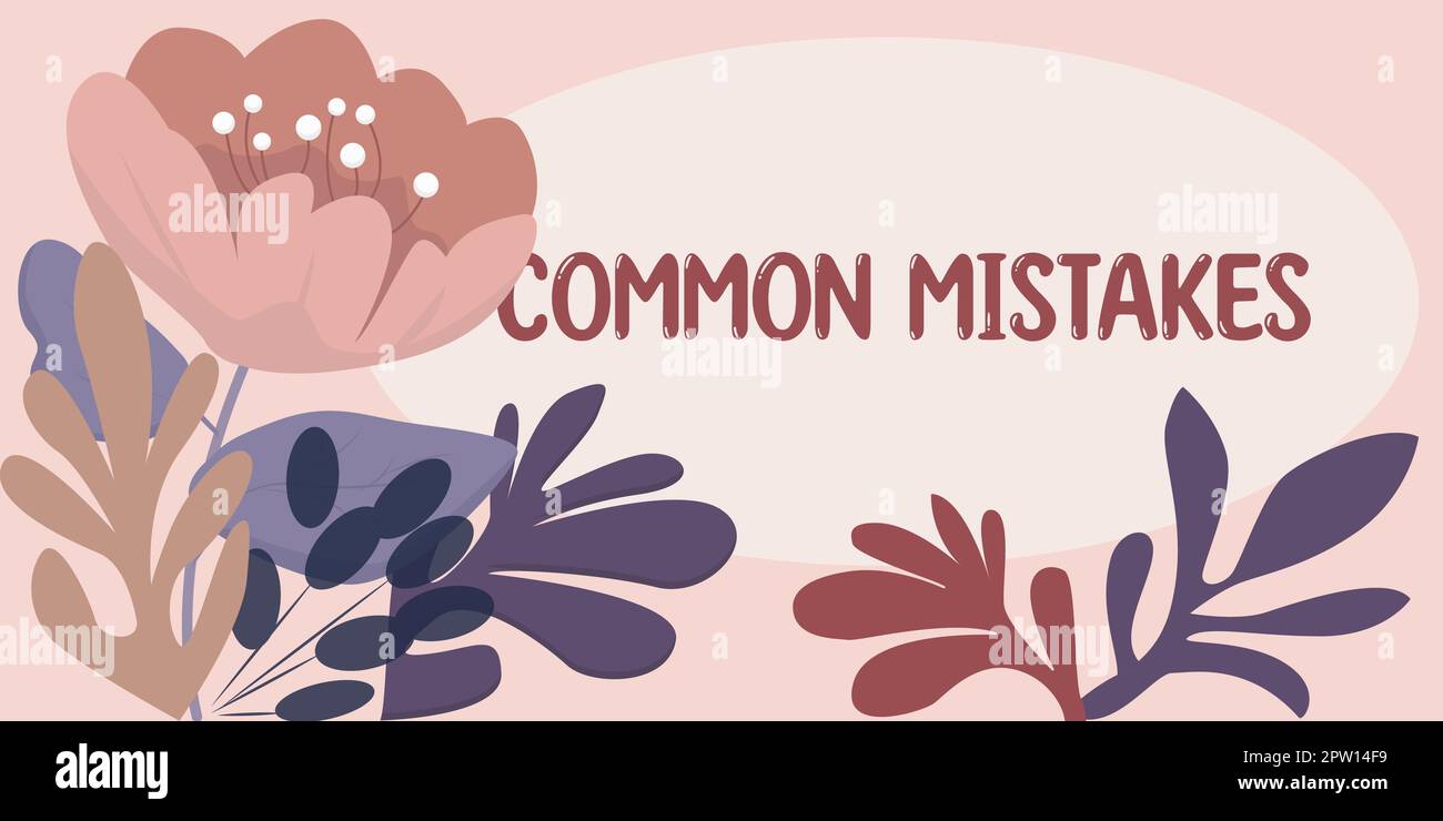 Conceptual display Common Mistakes, Word Written on actions that are ...