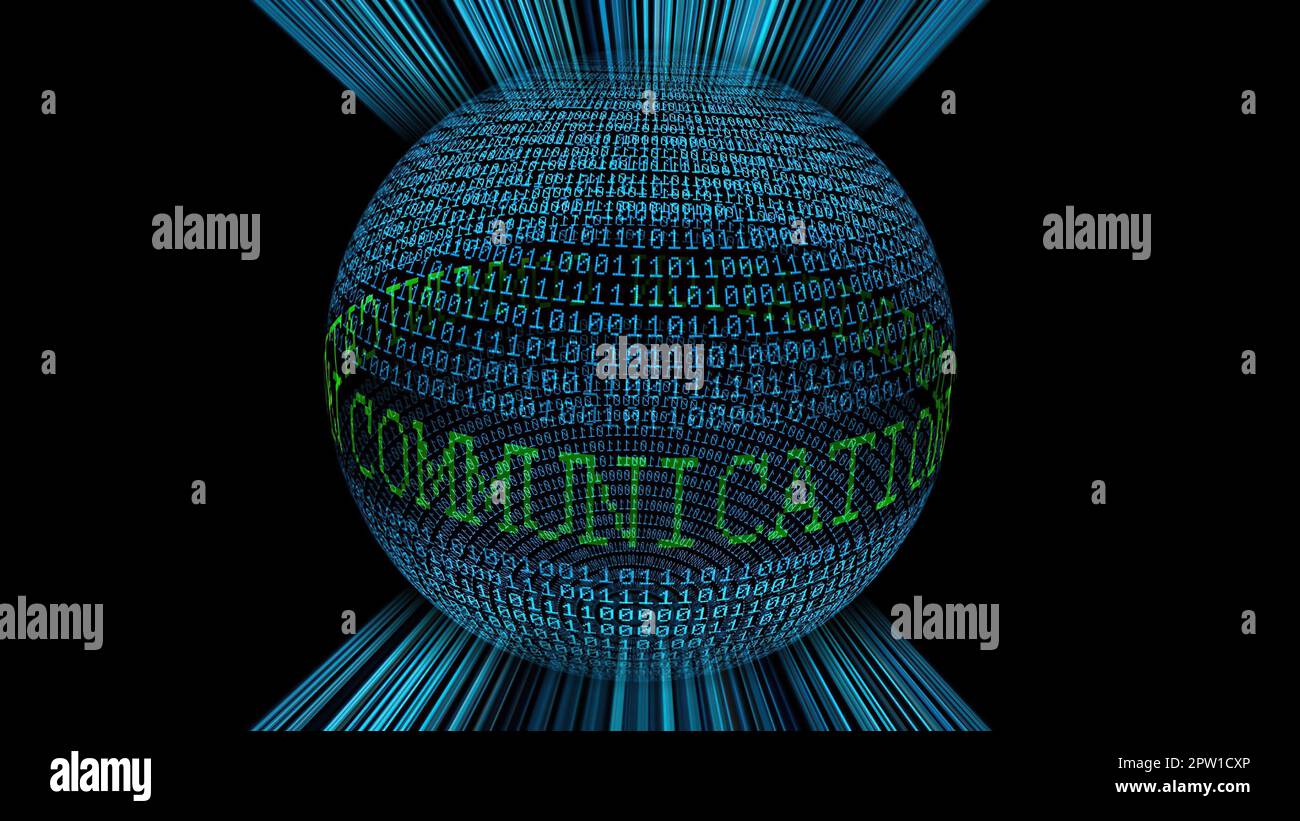 Communication and binary data sphere concept Stock Photo