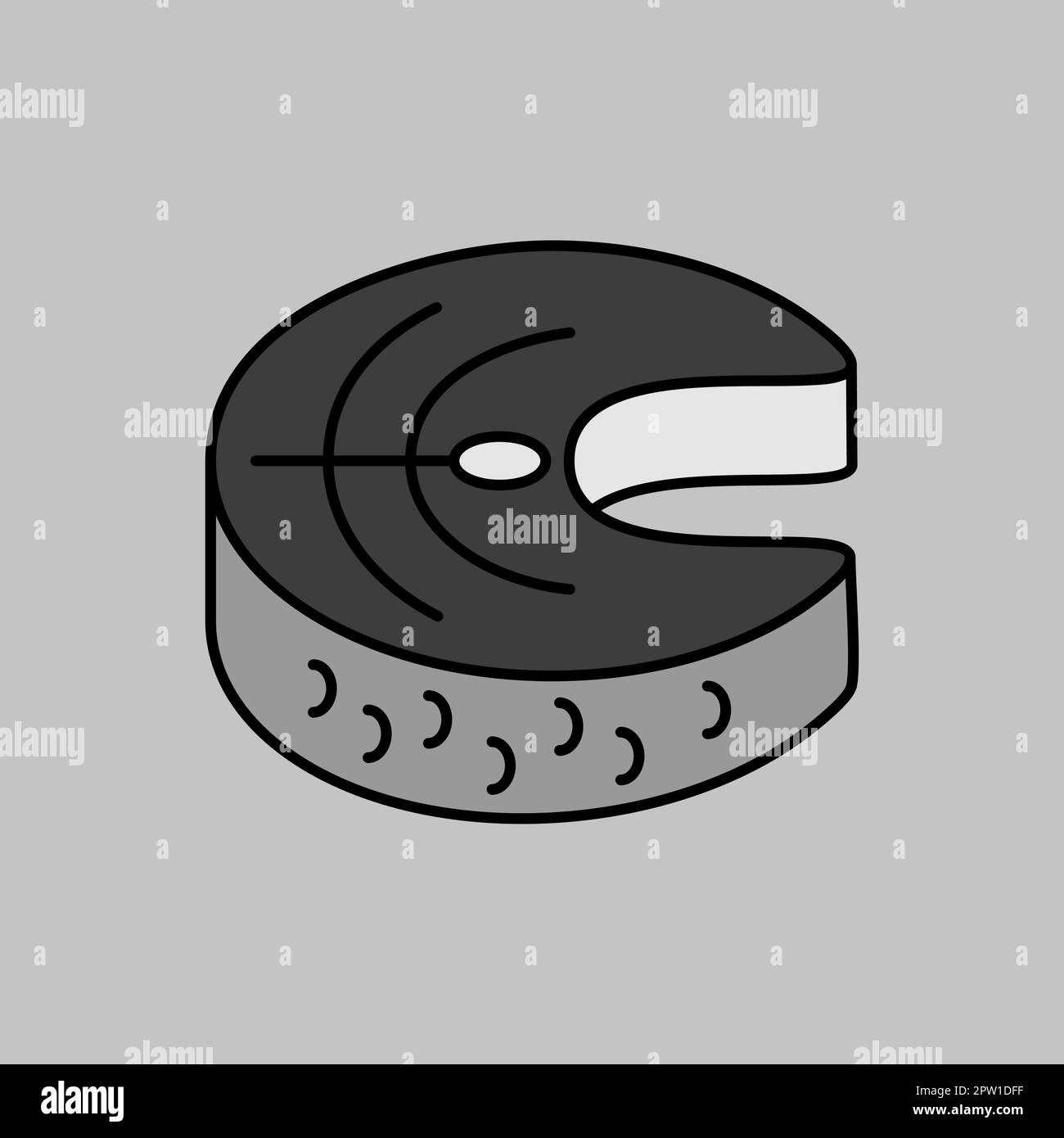 Steak of red fish salmon vector grayscale icon Stock Vector Image & Art