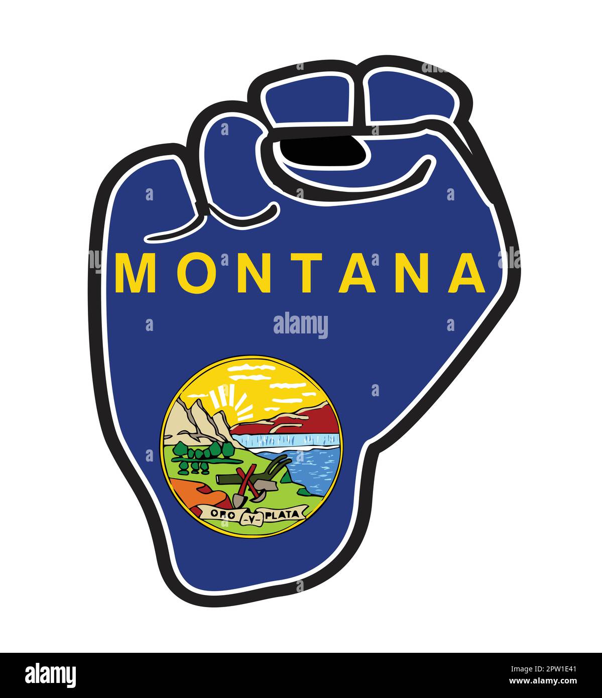 Montana State Flag Power Fist Stock Vector Image & Art - Alamy