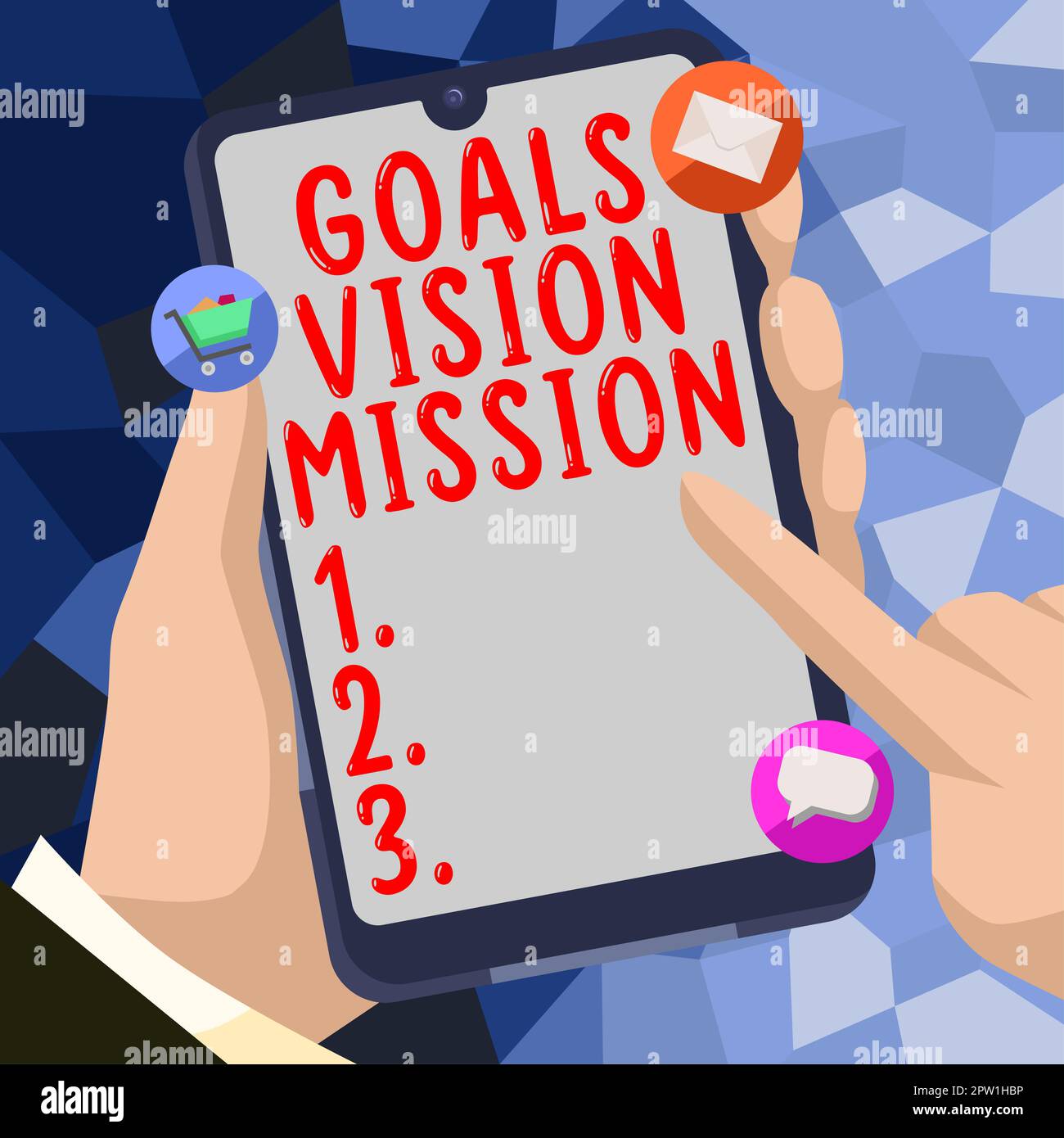 Hand writing sign Goals Vision Mission, Business idea practical ...