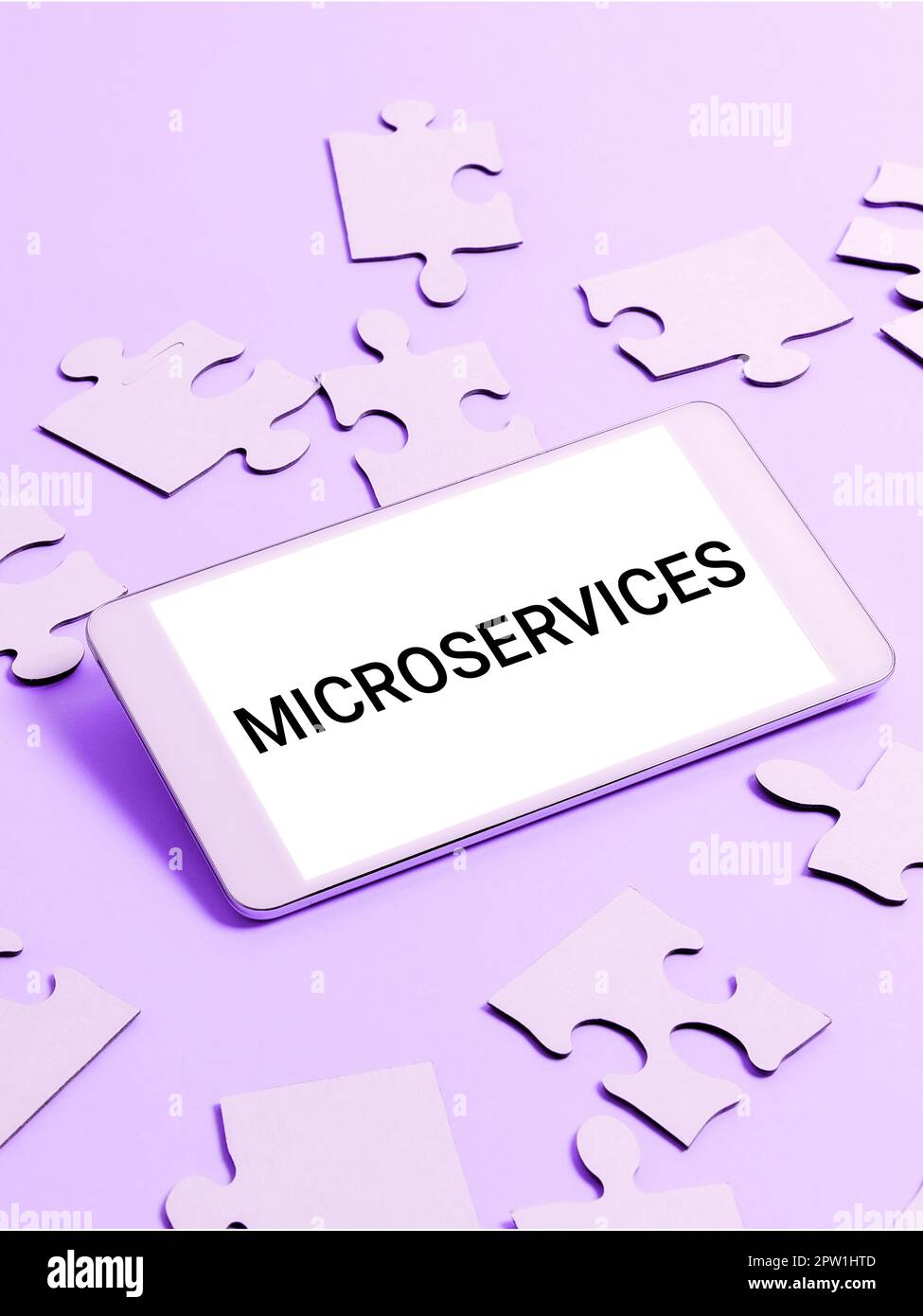 Conceptual display Microservices, Conceptual photo Software development technique Building single function module Stock Photo