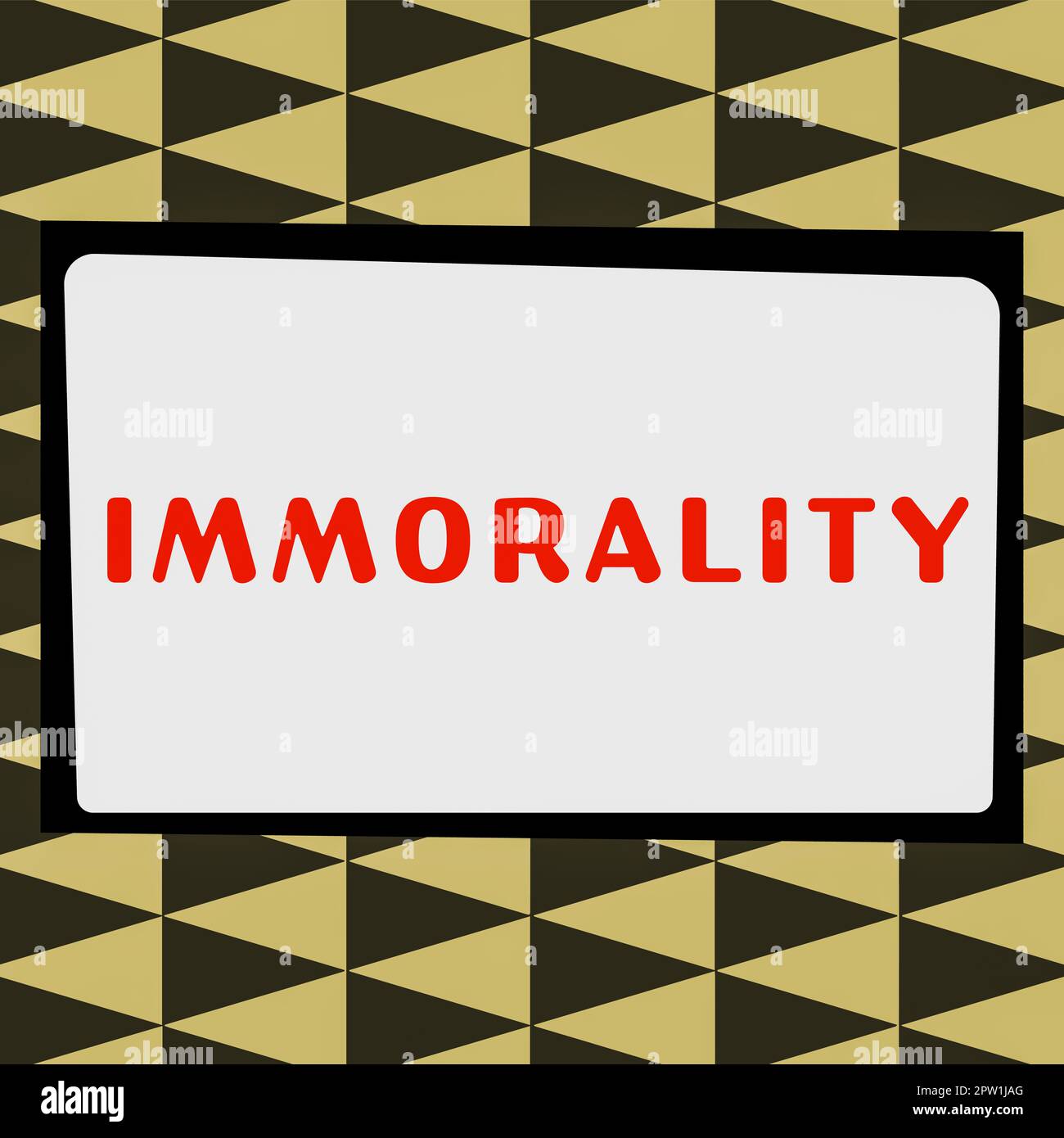 Inspiration showing sign Immorality, Word Written on the state or quality of being immoral, wickedness Stock Photo