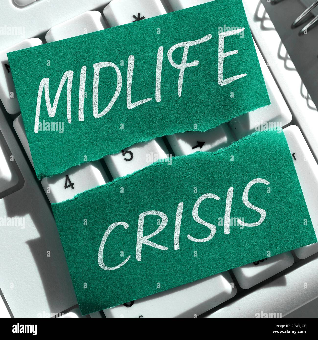 Handwriting text Midlife Crisis, Business concept Software development technique Decomposing an application Stock Photo