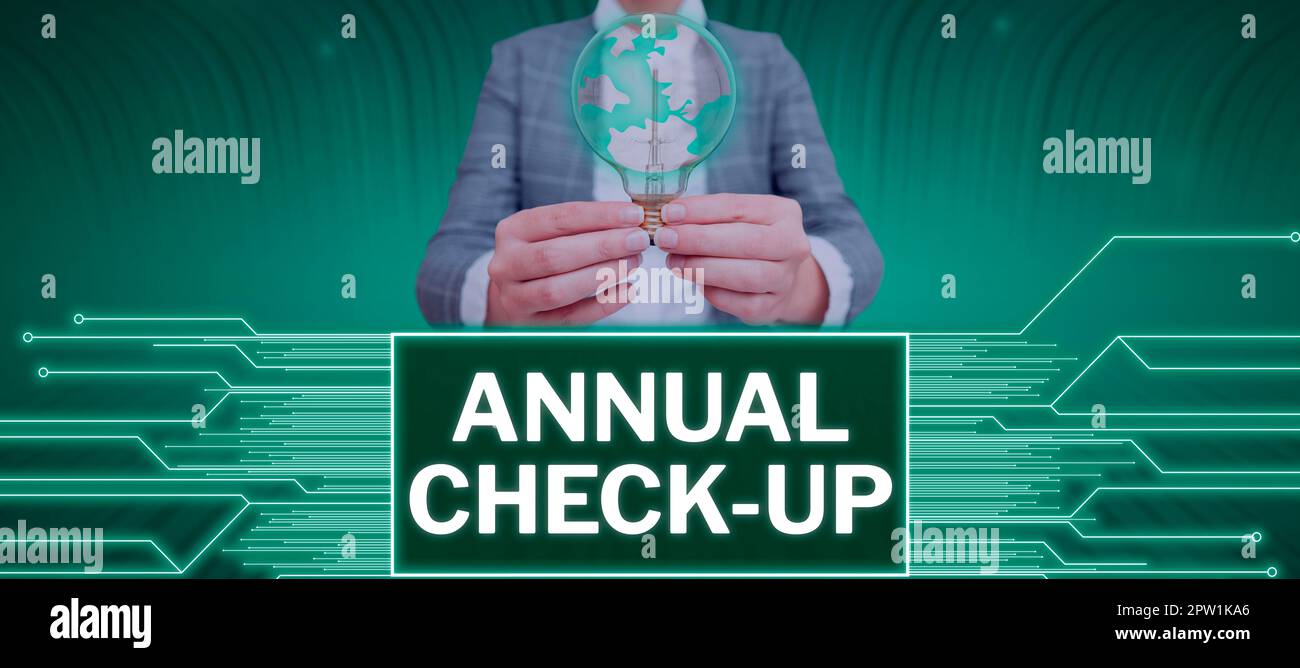 Health Status Checking Inspiration showing sign Annual Check Up, Business showcase yearly ...