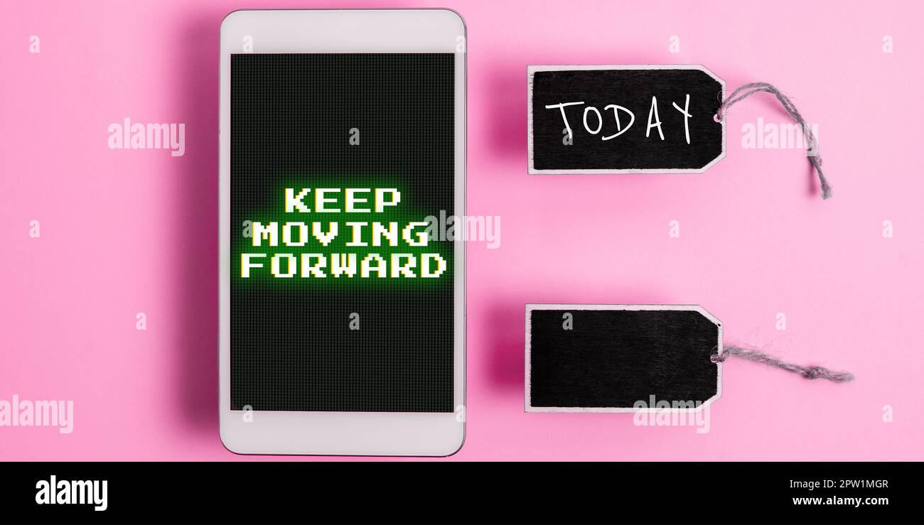 Conceptual display Keep Moving Forward, Internet Concept invitation ...