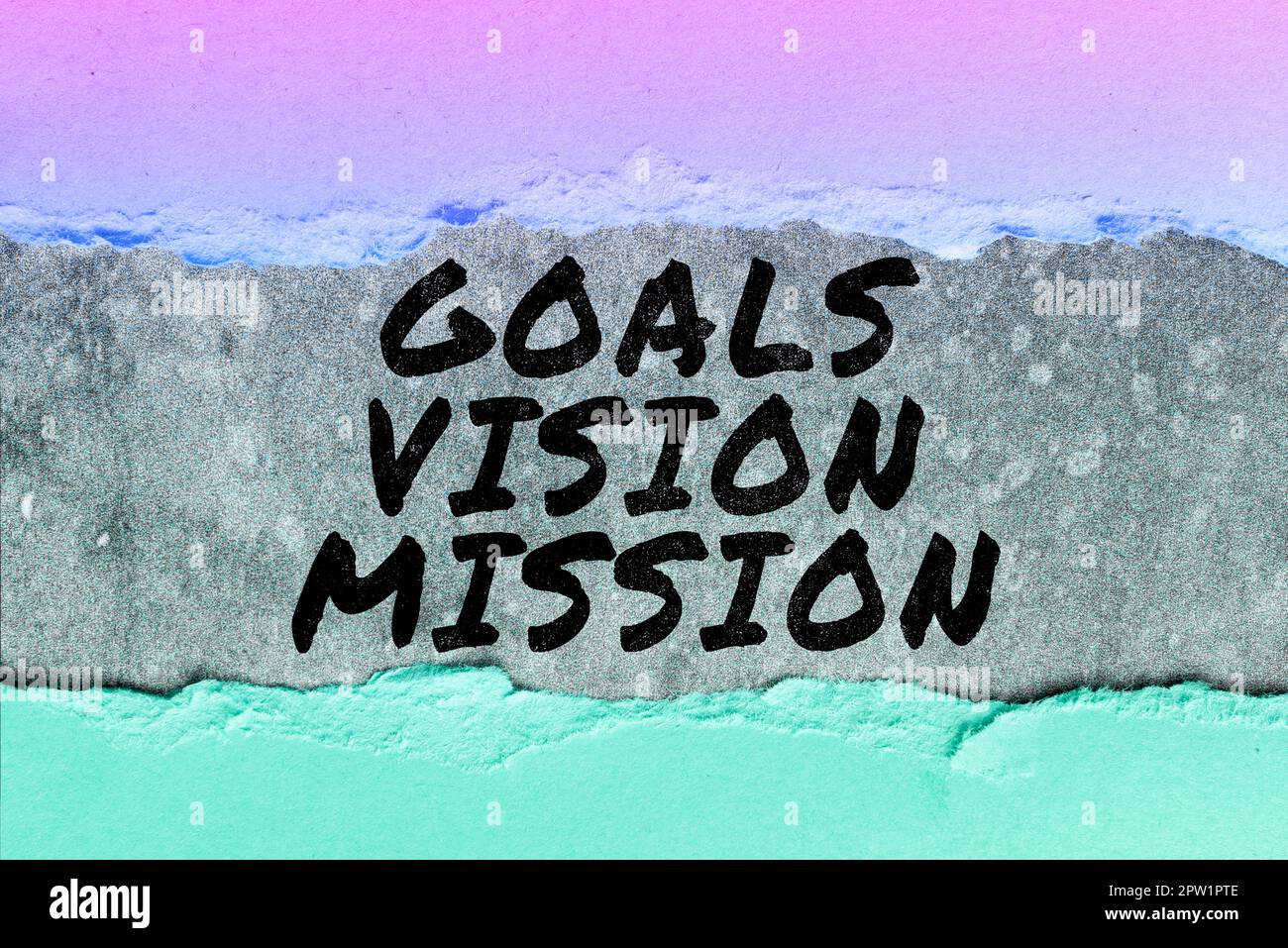 Handwriting text Goals Vision Mission, Concept meaning practical ...