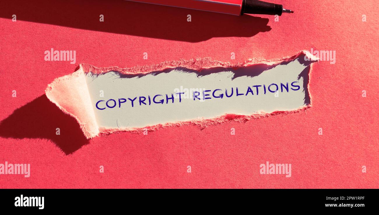 Conceptual caption Copyright Regulations, Conceptual photo body of law ...