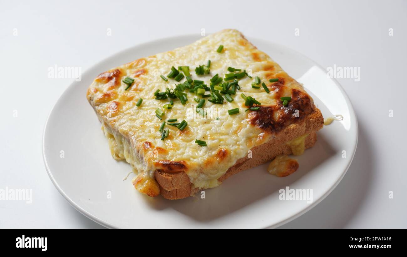 Hot French Traditional sandwich for breakfast - croque-monsieur Stock ...