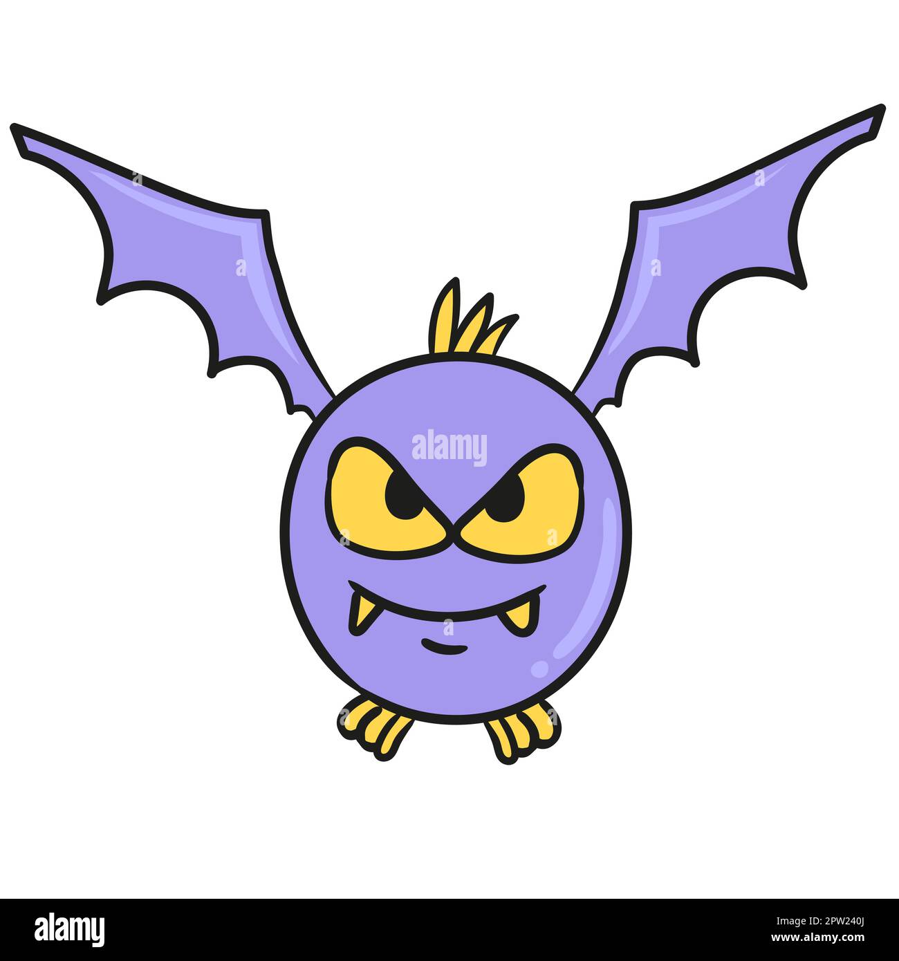 ball winged emoticon with angry face. doodle icon image Stock Vector ...