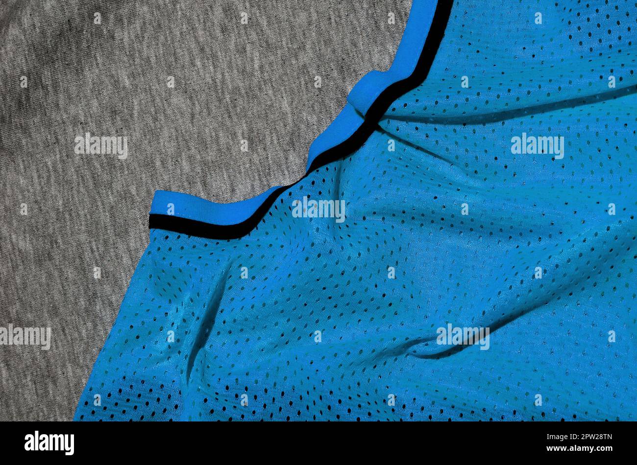 Top view of cloth textile surface. Close-up rumpled heater and knitted ...