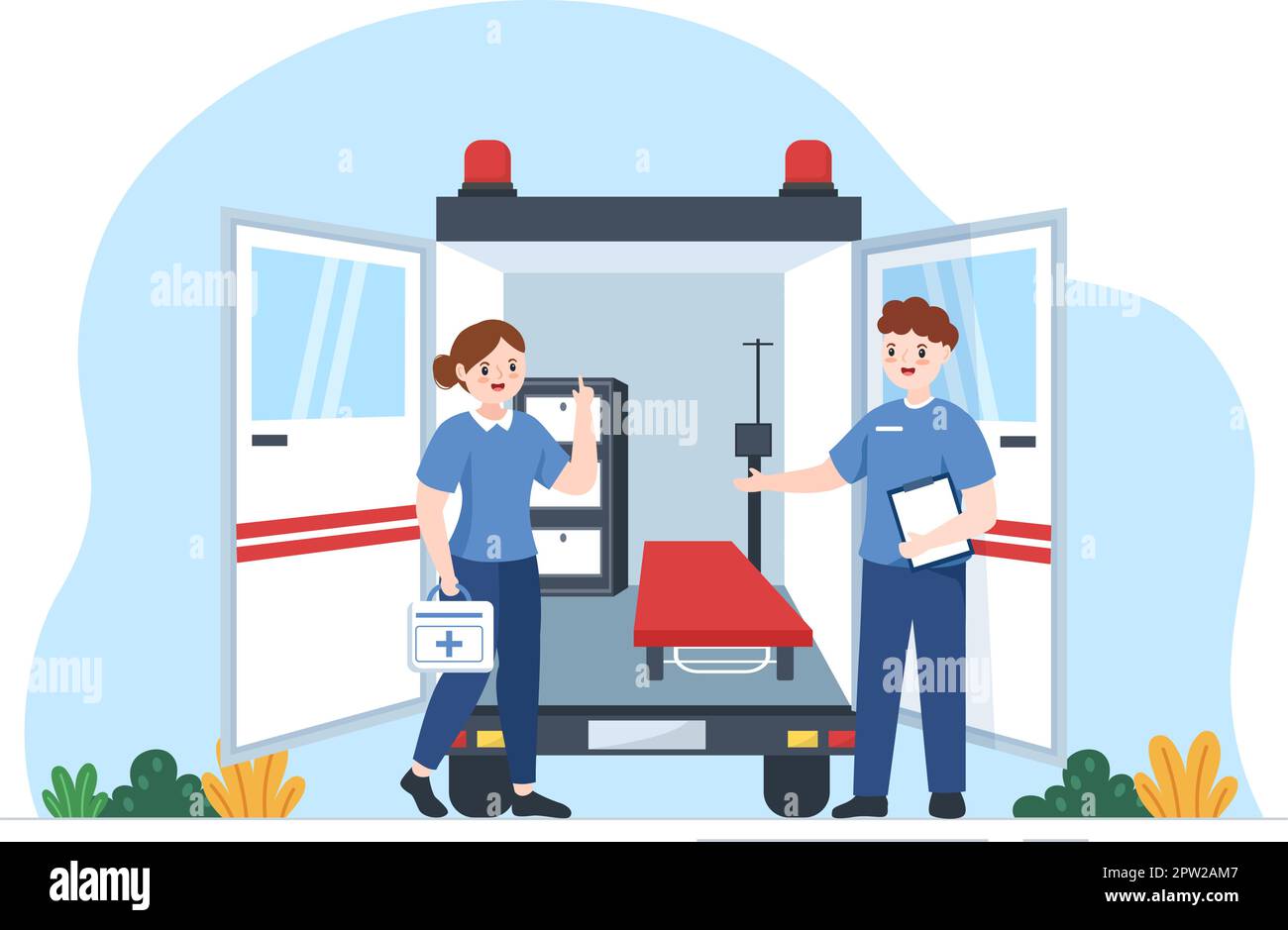 Medical Vehicle Ambulance Car Or Emergency Service For Pick Up Patient 